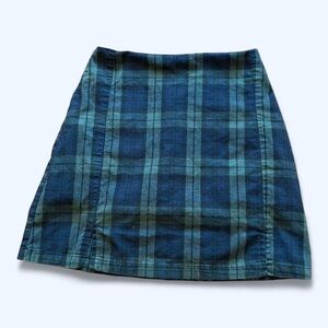 Plaid Blue and Green Women's Skirt